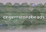 CFL1401 15.5 inches 6mm faceted nuggets green fluorite beads