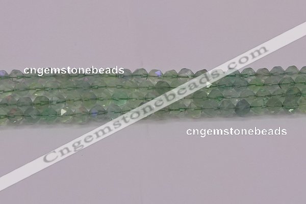 CFL1402 15.5 inches 8mm faceted nuggets green fluorite beads