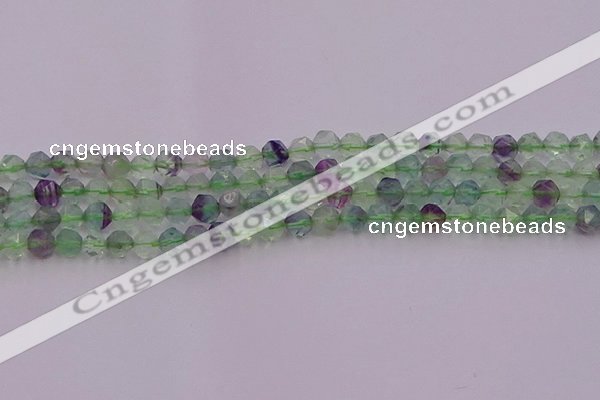 CFL1406 15.5 inches 6mm faceted nuggets fluorite gemstone beads