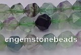 CFL1407 15.5 inches 8mm faceted nuggets fluorite gemstone beads