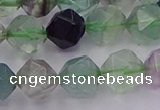 CFL1409 15.5 inches 12mm faceted nuggets fluorite gemstone beads