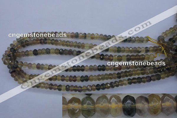 CFL141 15.5 inches 5*8mm faceted rondelle yellow fluorite beads