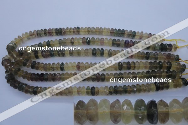 CFL142 15.5 inches 5*10mm faceted rondelle yellow fluorite beads