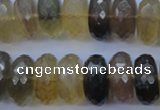 CFL144 15.5 inches 10*20mm faceted rondelle yellow fluorite beads