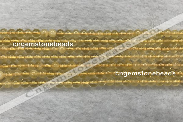 CFL1506 15.5 inches 4mm round yellow fluorite gemstone beads