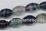 CFL158 15.5 inches 10*15mm rice natural fluorite gemstone beads