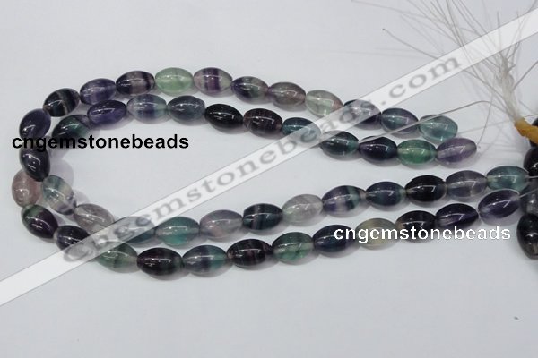 CFL158 15.5 inches 10*15mm rice natural fluorite gemstone beads