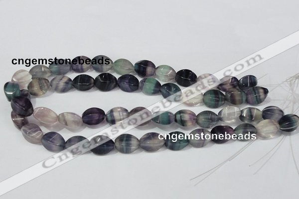 CFL160 15.5 inches 10*15mm twisted rice natural fluorite beads wholesale