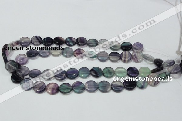 CFL164 15.5 inches 14mm coin natural fluorite beads wholesale