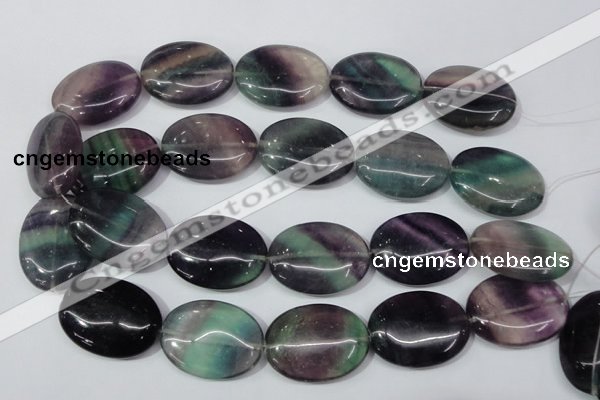 CFL172 15.5 inches 25*35mm oval natural fluorite beads wholesale