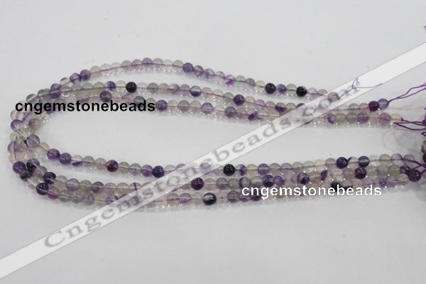 CFL201 15.5 inches 6mm round purple fluorite gemstone beads wholesale