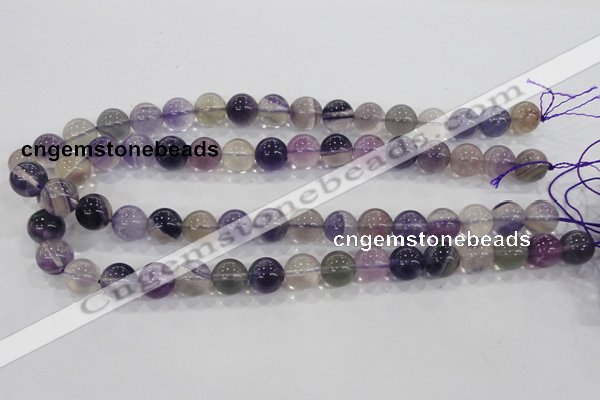 CFL204 15.5 inches 12mm round purple fluorite gemstone beads wholesale