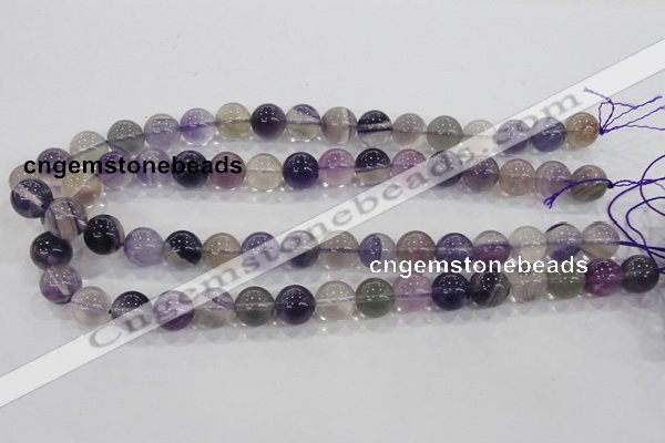 CFL204 15.5 inches 12mm round purple fluorite gemstone beads wholesale