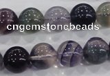 CFL205 15.5 inches 14mm round purple fluorite gemstone beads wholesale