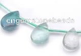 CFL24 10*14mm teardrop A- grade natural fluorite gemstone beads