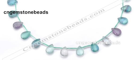 CFL24 10*14mm teardrop A- grade natural fluorite gemstone beads