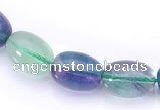 CFL25 A- grade 10*14mm egg-shaped natural fluorite gemstone bead