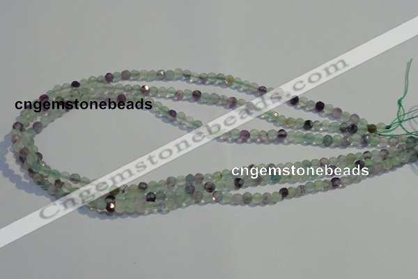 CFL250 15.5 inches 4mm faceted round natural fluorite beads