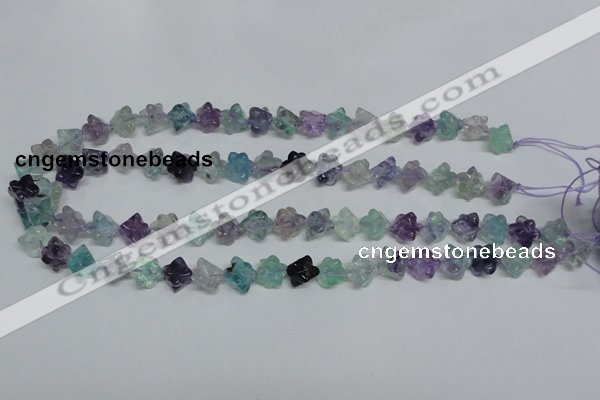 CFL303 15.5 inches 10*10mm carved cube natural fluorite beads