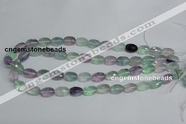 CFL307 15.5 inches 10*14mm faceted rice natural fluorite beads