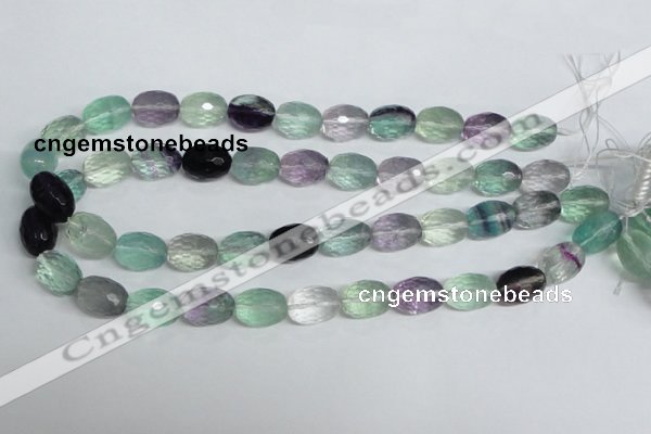 CFL308 15.5 inches 12*16mm faceted rice natural fluorite beads