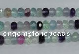 CFL312 15.5 inches 4*6mm faceted rondelle natural fluorite beads