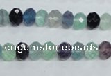 CFL313 15.5 inches 8*10mm faceted rondelle natural fluorite beads