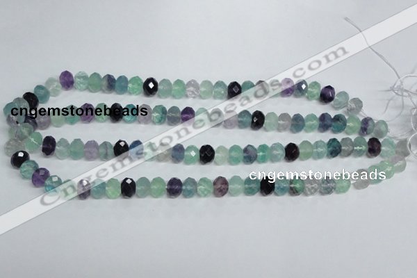 CFL313 15.5 inches 8*10mm faceted rondelle natural fluorite beads