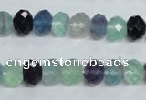 CFL314 15.5 inches 8*12mm faceted rondelle natural fluorite beads