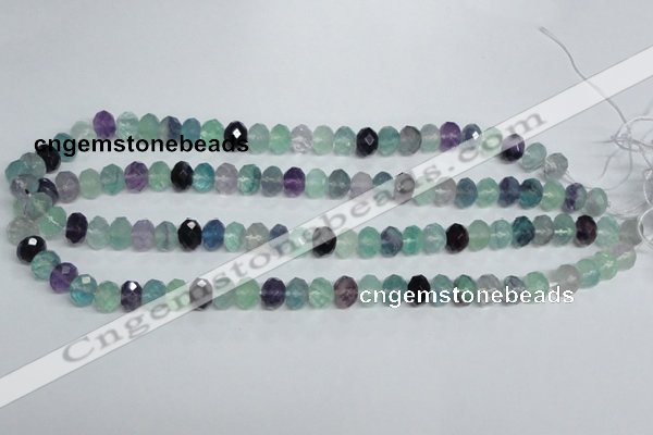 CFL314 15.5 inches 8*12mm faceted rondelle natural fluorite beads