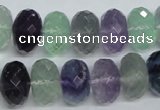 CFL315 15.5 inches 10*16mm faceted rondelle natural fluorite beads