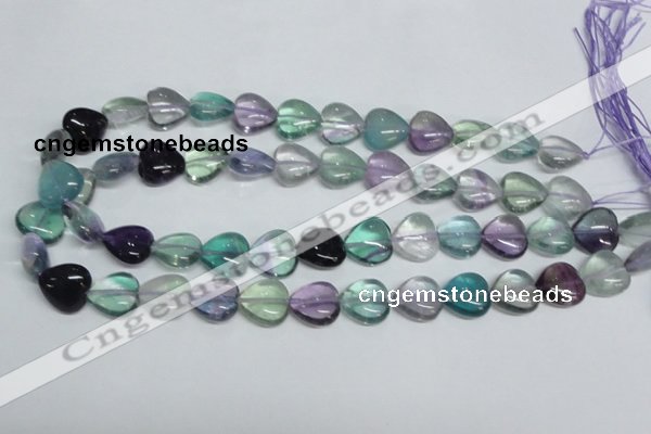 CFL316 15.5 inches 12*12mm heart natural fluorite beads wholesale