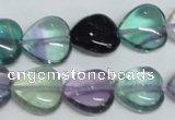 CFL317 15.5 inches 15*15mm heart natural fluorite beads wholesale