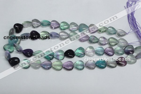 CFL317 15.5 inches 15*15mm heart natural fluorite beads wholesale