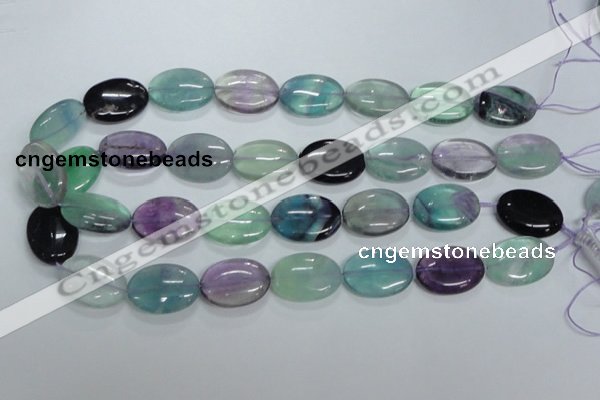 CFL318 15.5 inches 18*25mm oval natural fluorite beads wholesale