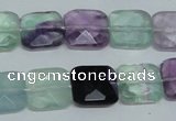 CFL319 15.5 inches 14*14mm faceted square natural fluorite beads