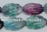 CFL321 15.5 inches 16*24mm carved oval natural fluorite beads