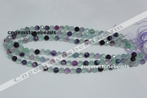 CFL324 15.5 inches 8mm faceted round natural fluorite beads