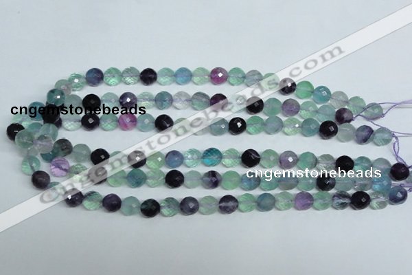 CFL325 15.5 inches 10mm faceted round natural fluorite beads