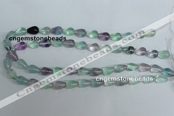 CFL327 15.5 inches 6*10mm teardrop natural fluorite beads