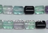 CFL329 15.5 inches 8*12mm flat column natural fluorite beads