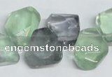 CFL331 15.5 inches 14*18mm faceted nugget natural fluorite beads