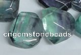 CFL332 15.5 inches 20*24mm faceted nugget natural fluorite beads