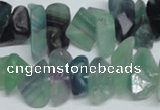 CFL334 15.5 inches 12*16mm nugget natural fluorite beads wholesale