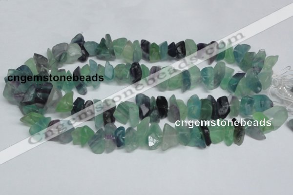CFL334 15.5 inches 12*16mm nugget natural fluorite beads wholesale