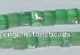 CFL338 15.5 inches 8*8mm cube natural green fluorite beads