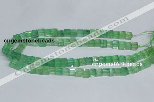 CFL338 15.5 inches 8*8mm cube natural green fluorite beads