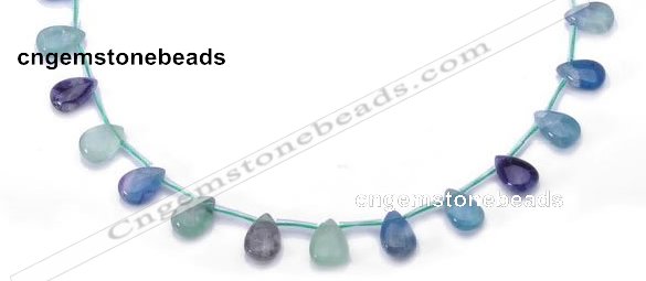 CFL34 5*8mm teardrop B grade natural fluorite beads Wholesale