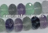 CFL341 15.5 inches 10*14mm faceted rondelle natural fluorite beads