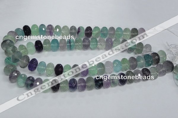 CFL341 15.5 inches 10*14mm faceted rondelle natural fluorite beads